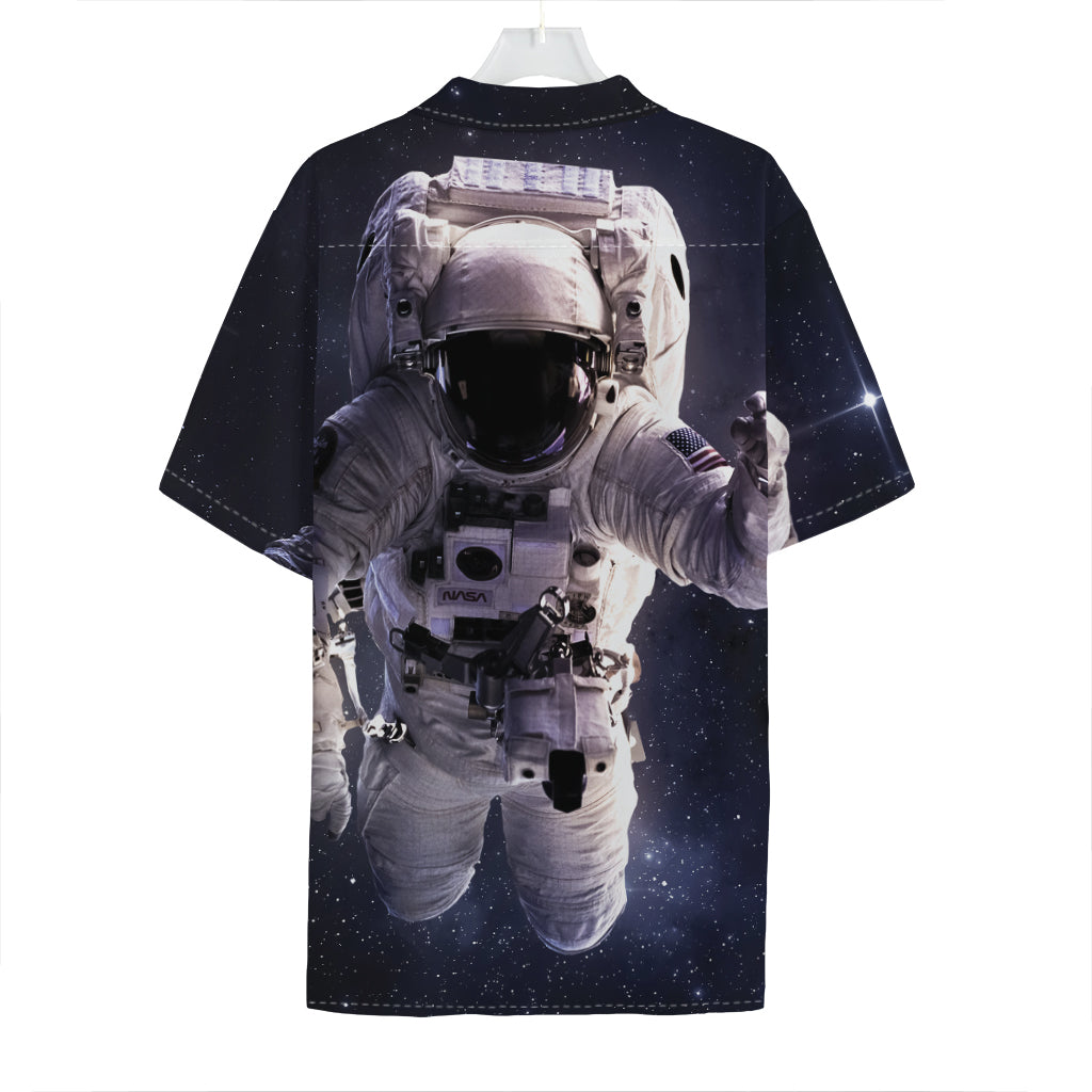 Astronaut Floating In Outer Space Print Hawaiian Shirt