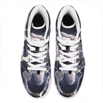 Astronaut Floating In Outer Space Print High Top Leather Sneakers