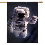 Astronaut Floating In Outer Space Print House Flag
