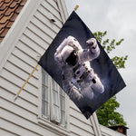 Astronaut Floating In Outer Space Print House Flag
