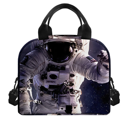 Astronaut Floating In Outer Space Print Insulated Lunch Bag