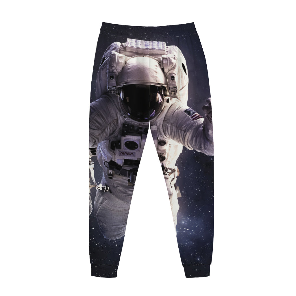 Astronaut Floating In Outer Space Print Jogger Pants