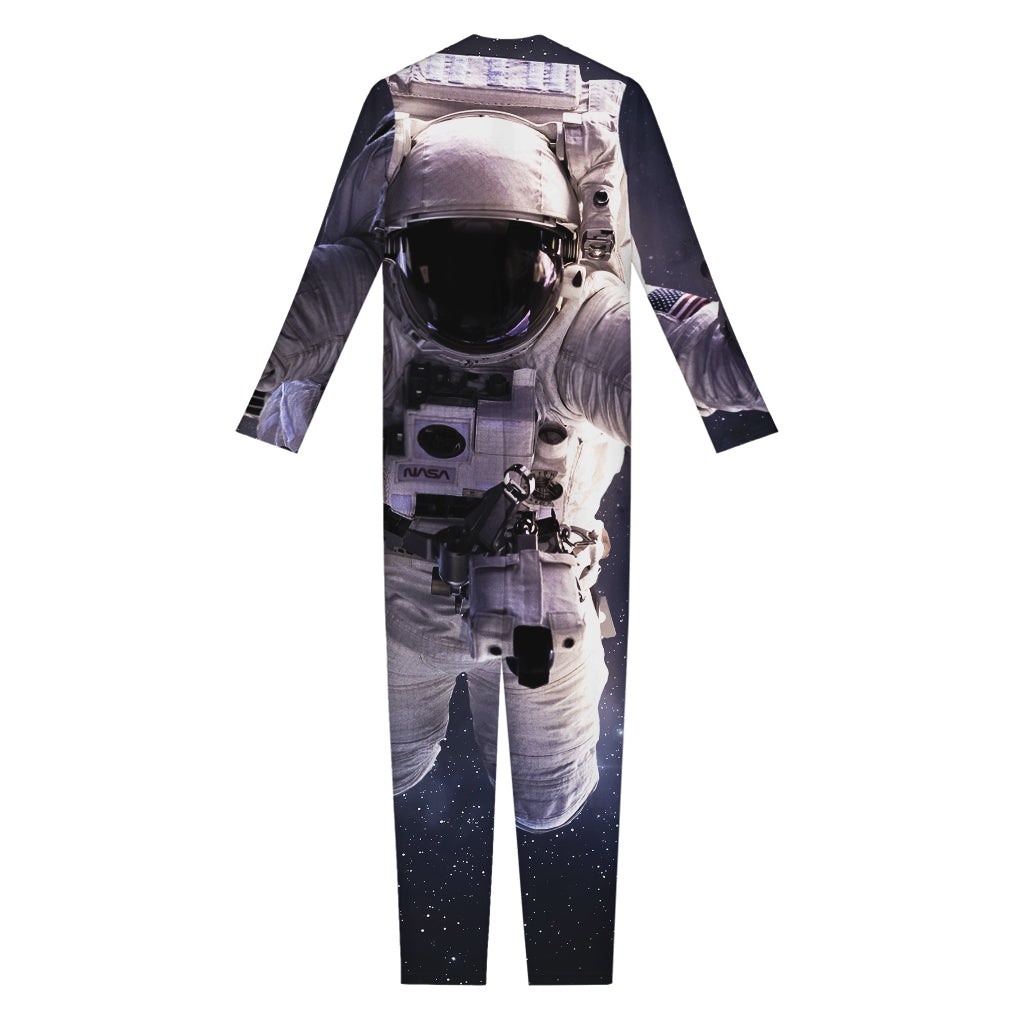 Astronaut Floating In Outer Space Print Jumpsuit