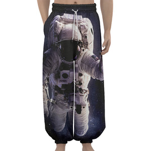 Astronaut Floating In Outer Space Print Lantern Pants