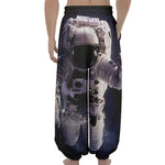 Astronaut Floating In Outer Space Print Lantern Pants