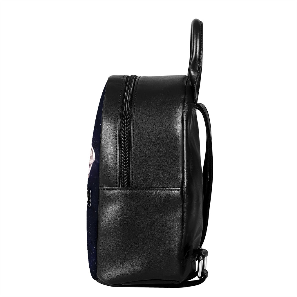 Astronaut Floating In Outer Space Print Leather Backpack – GearFrost