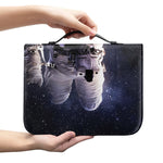 Astronaut Floating In Outer Space Print Leather Bible Cover