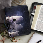 Astronaut Floating In Outer Space Print Leather Bible Cover