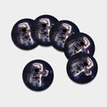 Astronaut Floating In Outer Space Print Leather Coaster Set