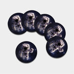 Astronaut Floating In Outer Space Print Leather Coaster Set