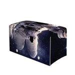 Astronaut Floating In Outer Space Print Leather Tissue Box Cover