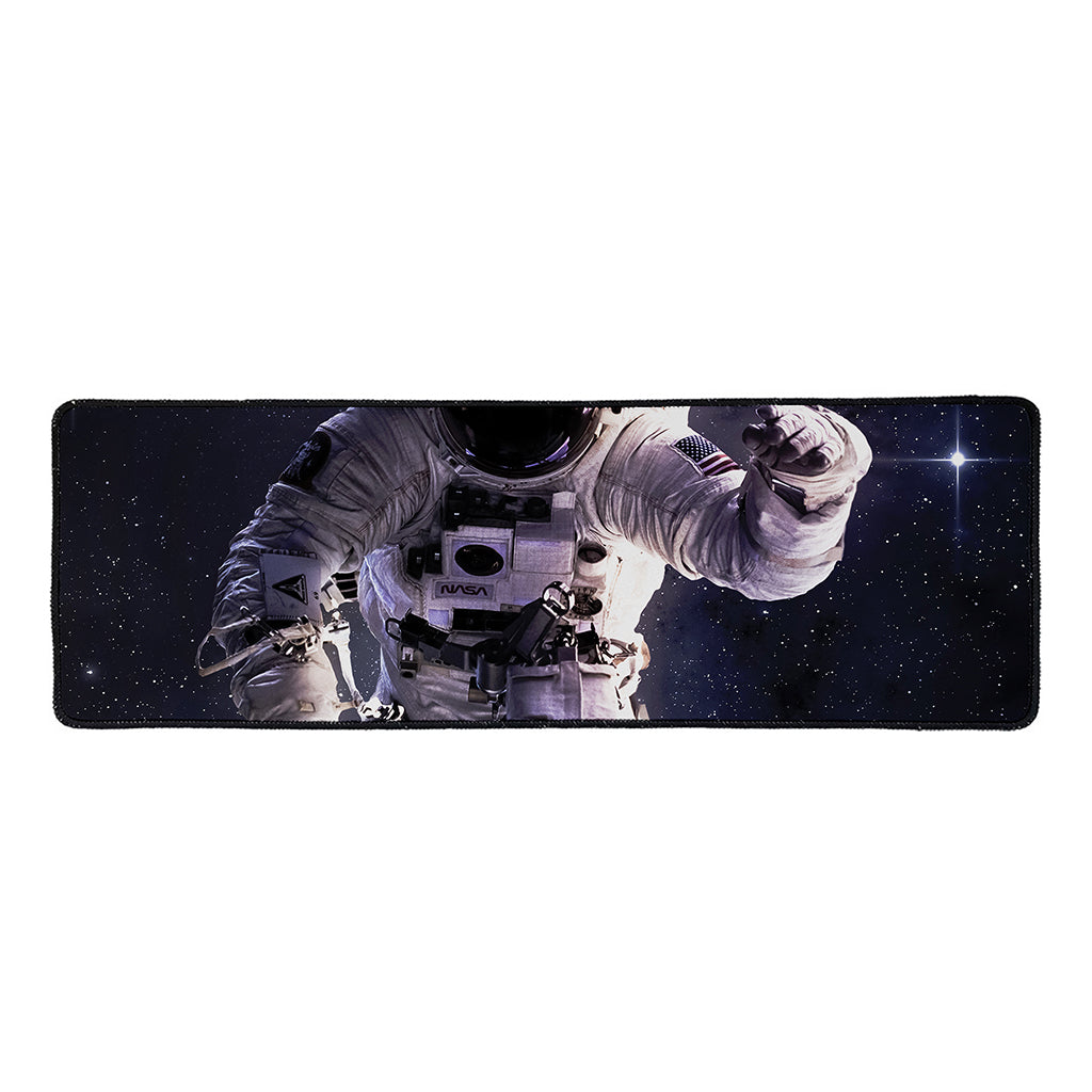 Astronaut Floating In Outer Space Print Long Kitchen Mat