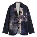 Astronaut Floating In Outer Space Print Men's Blazer