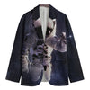 Astronaut Floating In Outer Space Print Men's Blazer