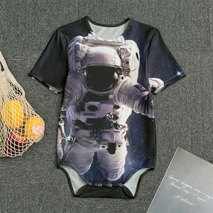 Astronaut Floating In Outer Space Print Men's Bodysuit