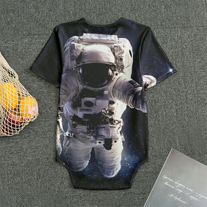 Astronaut Floating In Outer Space Print Men's Bodysuit