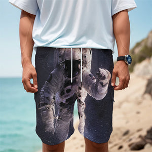 Astronaut Floating In Outer Space Print Men's Cargo Shorts