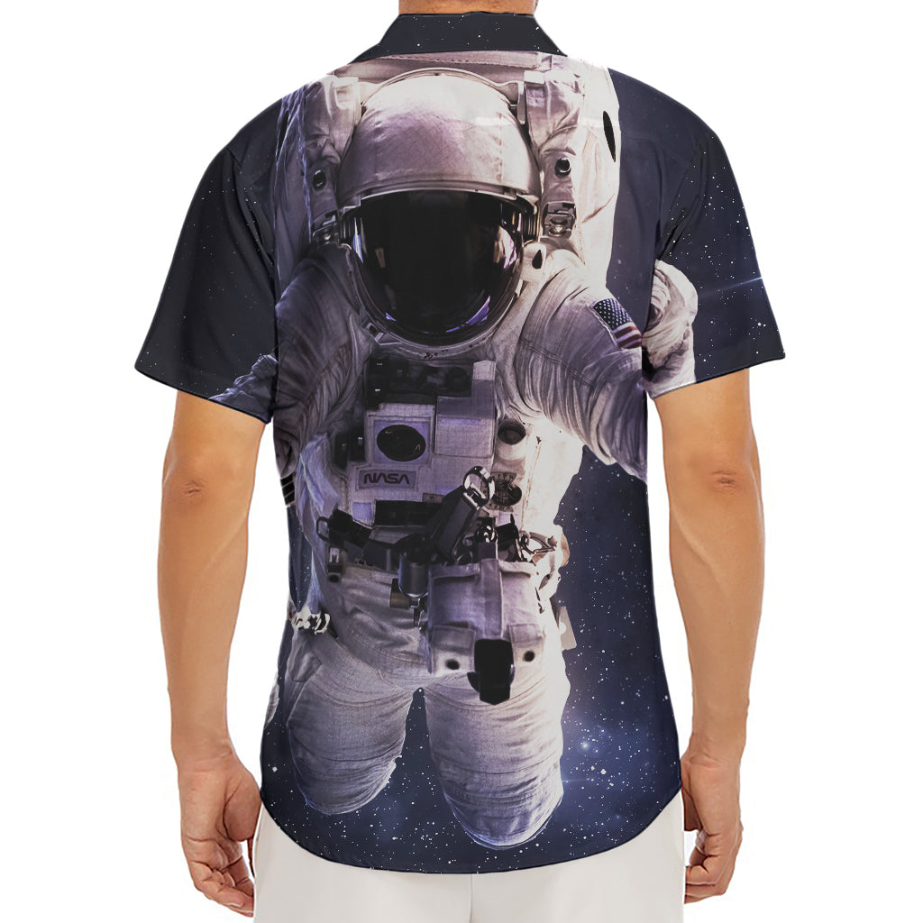 Astronaut Floating In Outer Space Print Men's Deep V-Neck Shirt