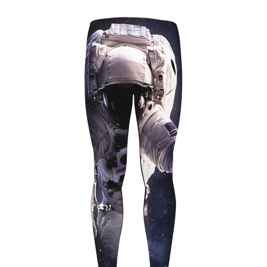 Astronaut Floating In Outer Space Print Men's leggings