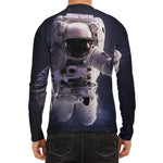Astronaut Floating In Outer Space Print Men's Long Sleeve Rash Guard