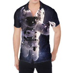 Astronaut Floating In Outer Space Print Men's Shirt