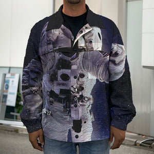 Astronaut Floating In Outer Space Print Men's Shirt Jacket