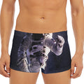 Astronaut Floating In Outer Space Print Men's Short Boxer Briefs