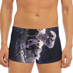 Astronaut Floating In Outer Space Print Men's Short Boxer Briefs