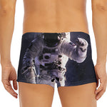 Astronaut Floating In Outer Space Print Men's Short Boxer Briefs