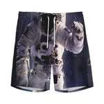 Astronaut Floating In Outer Space Print Men's Sports Shorts