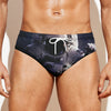 Astronaut Floating In Outer Space Print Men's Swim Briefs