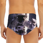 Astronaut Floating In Outer Space Print Men's Triangle Swim Briefs