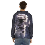 Astronaut Floating In Outer Space Print Men's Velvet Pullover Hoodie