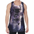 Astronaut Floating In Outer Space Print Men's Velvet Tank Top
