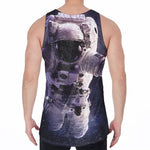 Astronaut Floating In Outer Space Print Men's Velvet Tank Top