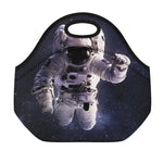 Astronaut Floating In Outer Space Print Neoprene Lunch Bag