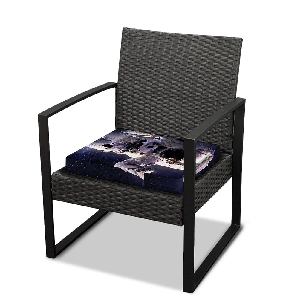 Astronaut Floating In Outer Space Print Outdoor Seat Cushion Cover