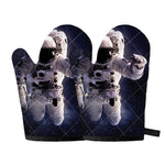 Astronaut Floating In Outer Space Print Oven Mitts
