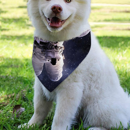 Astronaut Floating In Outer Space Print Over The Collar Dog Bandana