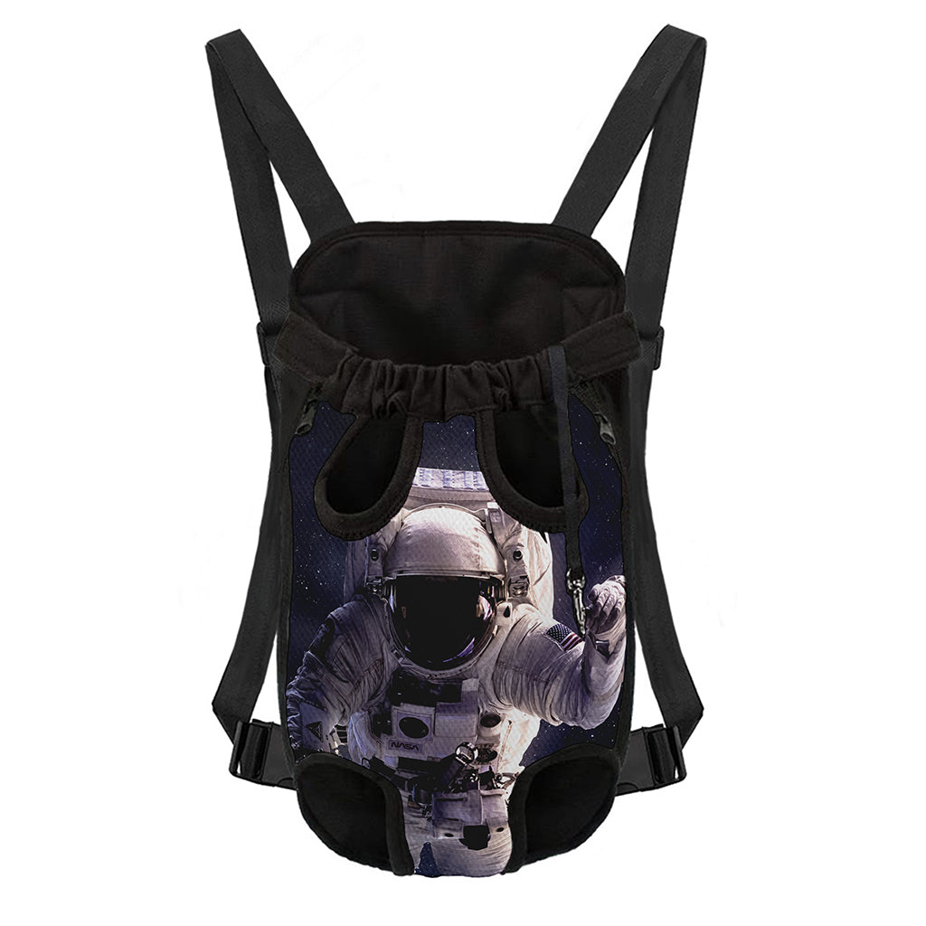 Astronaut Floating In Outer Space Print Pet Carrier Backpack