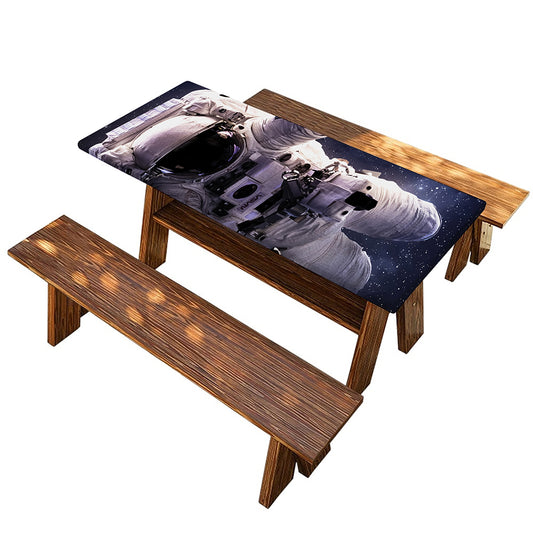 Astronaut Floating In Outer Space Print Picnic Table Cover