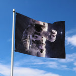 Astronaut Floating In Outer Space Print Polyester Flag