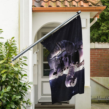 Astronaut Floating In Outer Space Print Polyester Flag