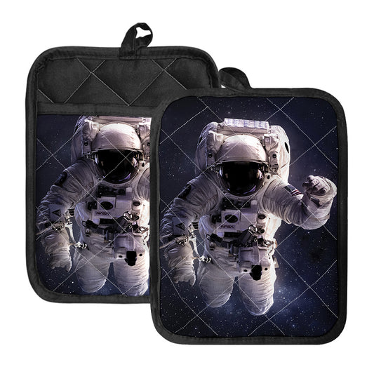 Astronaut Floating In Outer Space Print Pot Holders With Pocket