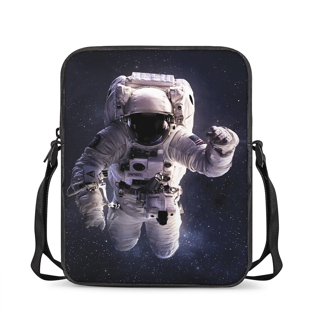 Astronaut Floating In Outer Space Print Rectangular Crossbody Bag