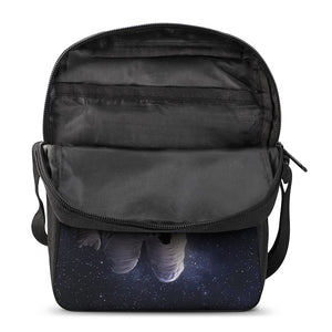 Astronaut Floating In Outer Space Print Rectangular Crossbody Bag