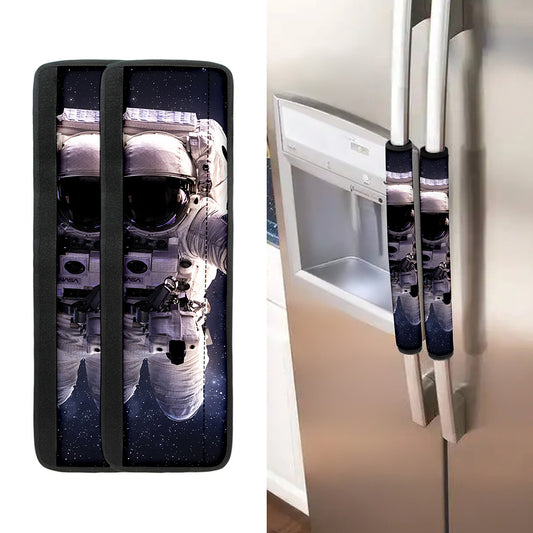 Astronaut Floating In Outer Space Print Refrigerator Handle Covers