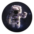 Astronaut Floating In Outer Space Print Round Blanket