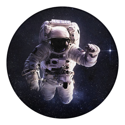 Astronaut Floating In Outer Space Print Round Blanket