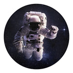 Astronaut Floating In Outer Space Print Round Blanket